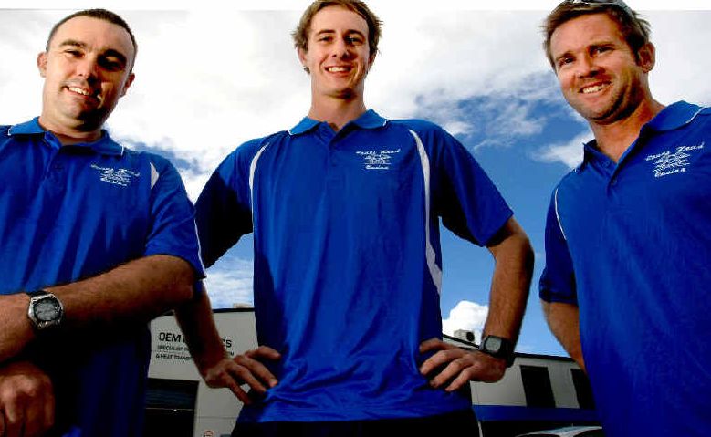 Evans Head lifesavers (from left) Ben Redman, Callum O’Grady and John Rigley. Evans Head lifesavers (from left) Ben Redman, Callum O’Grady and John Rigley.